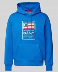 GANT - Hoodie Met Labelprint - Lyst
