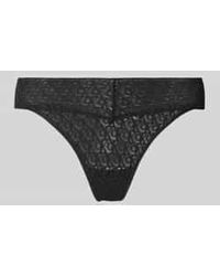 Calvin Klein - String Met Kantgarnering - Lyst