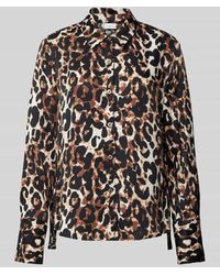 S.oliver - Regular Fit Hemdbluse aus reiner Baumwolle mit Leo-Print - Lyst