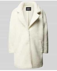 ONLY - Regular Fit Lange Jas Van Teddybont Met Blinde Drukknoopsluiting - Lyst