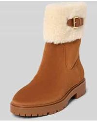 Ralph Lauren - Leren Boots Met Voering Van Teddybont, Model 'Allyson' - Lyst