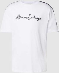 Armani Exchange - Regular Fit T-Shirt mit Label-Stitching - Lyst