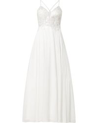 Luxuar Abendkleid aus Tüll und Chiffon - Weiß