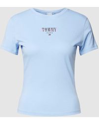 Tommy Hilfiger - Slim Fit T-Shirt mit Label-Print - Lyst