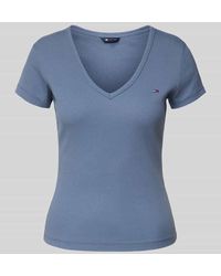 Tommy Hilfiger - Slim Fit T-Shirt mit V-Ausschnitt - Lyst