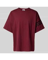 adidas Originals - T-Shirt Met Geribde Ronde Hals - Lyst