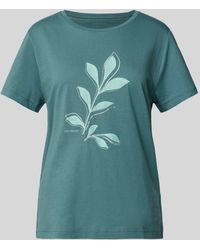 Tom Tailor - T-shirt Met Motiefprint En -stitching - Lyst