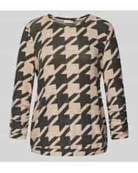 Tom Tailor - Regular Fit Shirt Met 3/4-mouwen Van Viscosemix Met All-over Motief - Lyst