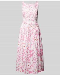 Marc Cain - Knielanges Kleid mit floralem Muster - Lyst