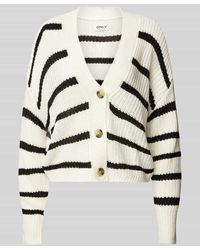 ONLY - Regular Fit Strickjacke Mit Streifenmuster Modell 'Carolnice' - Lyst