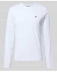 Napapijri - Shirt Met Lange Mouwen En Logostitching, Model 'Salis' - Lyst