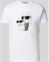 Karl Lagerfeld - T-Shirt mit Motiv- und Label-Print - Lyst