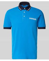 Napapijri - Slim Fit Poloshirt mit Label-Print - Lyst