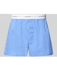 Calvin Klein - Relaxed Fit Pyjama-Shorts mit elastischem Label-Bund - Lyst