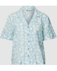 Tom Tailor Denim Overhemdblouse Met Bloemenmotief - Blauw