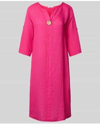 ZABAIONE - Knielanges Kleid aus reinem Leinen - Lyst