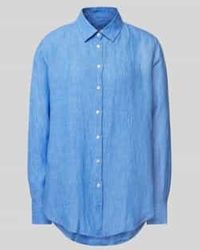 0039 Italy - Regular Fit Overhemdblouse Van Linnen Met Doorknoopsluiting - Lyst