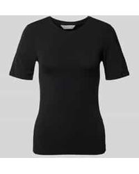 MSCH Copenhagen - T-shirt Met Geribde Ronde Hals - Lyst