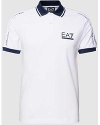 EA7 - Regular Fit Poloshirt mit Label-Print - Lyst
