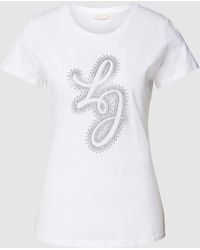 Liu Jo - T-Shirt mit Ziersteinbesatz - Lyst