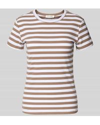 Christian Berg Women - T-Shirt in Ripp-Optik mit Rundhalsausschnitt - Lyst