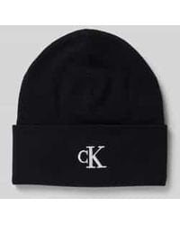 Calvin Klein - Beanie Van Viscosemix Met Logostitching - Lyst