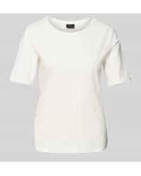 S.oliver - Shaped Fit T-Shirt Van Katoenmix Met Satijngarnering Op De Hals - Lyst
