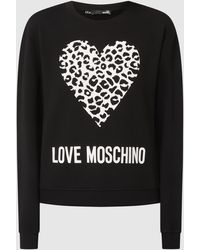 gym en workout voor Sweaters Love Moschino Katoen Sweater Met Logoprint in het Grijs Dames Kleding voor voor Kleding voor sport 