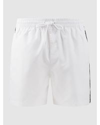 Calvin Klein Badehose mit Logo-Streifen - Weiß