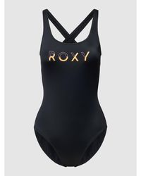 Roxy Badeanzug mit Label-Print Modell ' ACTIVE' - Schwarz