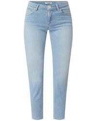 Marc O'Polo DENIM Cropped Slim Fit Jeans mit Stretch-Anteil Modell 'Alva' - Blau