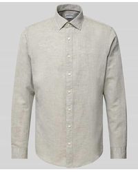 Jake*s - Slim Fit Freizeithemd aus Leinen-Baumwoll-Mix - Lyst