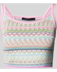 Marc Cain - Cropped Stricktop mit Label-Applikation - Lyst