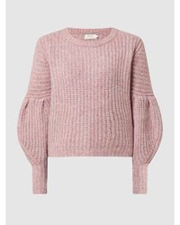 ONLY Cropped Pullover mit Woll-Anteil Modell 'Scala' - Pink