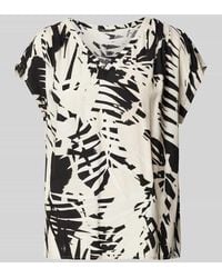 Comma, - Bluse Mit V-Ausschnitt - Lyst