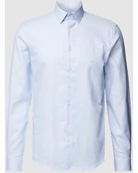 Calvin Klein - Slim Fit Business-Hemd mit Label-Stitching Modell 'Bari' - Lyst