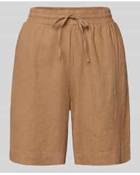 Freequent - Relaxed Fit Linnen Bermuda Met Tunnelkoord, Model 'Lava' - Lyst
