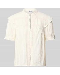 Jake*s - Regular Fit Bluse mit Stehkragen und Häkelspitze - Lyst