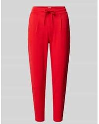 Ichi - Slim Fit Bandplooibroek Met Verkort Model - Lyst