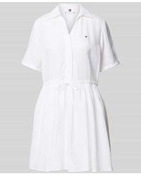 Tommy Hilfiger - Ausgestelltes Hemdblusenkleid aus reinem Leinen - Lyst