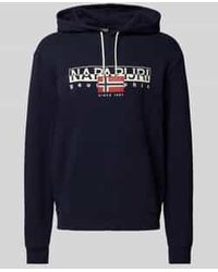 Napapijri - Hoodie Met Labelprint - Lyst