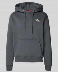 Alpha Industries - Hoodie Met Logo En Kangoeroezak - Lyst