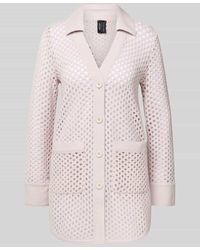 Marc Cain - Strickjacke aus Schurwolle mit Umlegekragen und V-Ausschnitt - Lyst