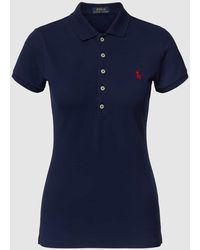 Polo Ralph Lauren - Slim Fit Poloshirt mit Logo-Stitching Modell 'JULIE' - Lyst