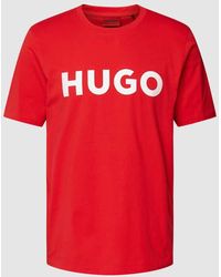 HUGO - T-Shirt mit Label-Schriftzug Modell 'DULIVIO' - Lyst