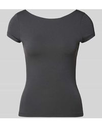 Gina Tricot - T-Shirt mit U-Boot-Ausschnitt - Lyst