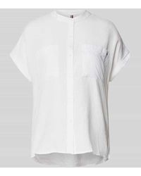 Tommy Hilfiger - Relaxed Fit Leinenbluse mit kurzen Ärmeln - Lyst