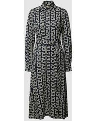 GANT - Hemdblusenkleid aus Viskose mit Allover-Label-Muster - Lyst