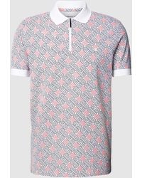 Christian Berg Men - Regular Fit Poloshirt Met All-over Labelprint - Lyst
