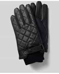 Barbour - Handschoenen Van Echt Leer Met Ribgebreide Boordjes - Lyst